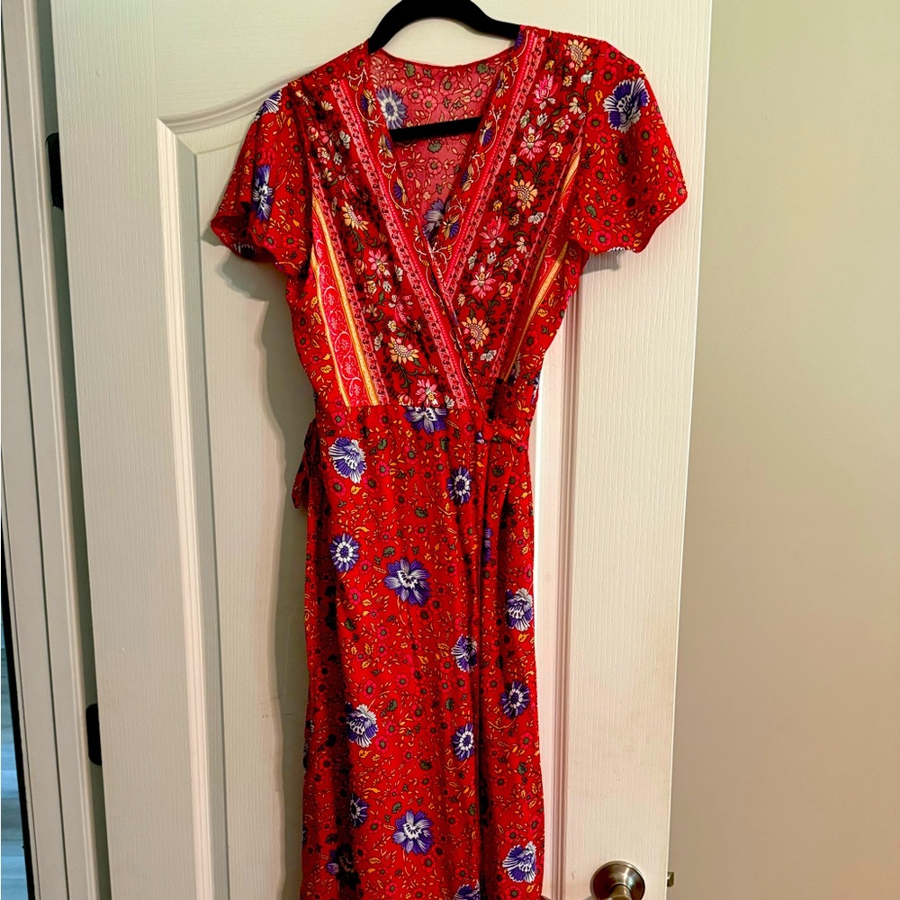 Floral Red Dress